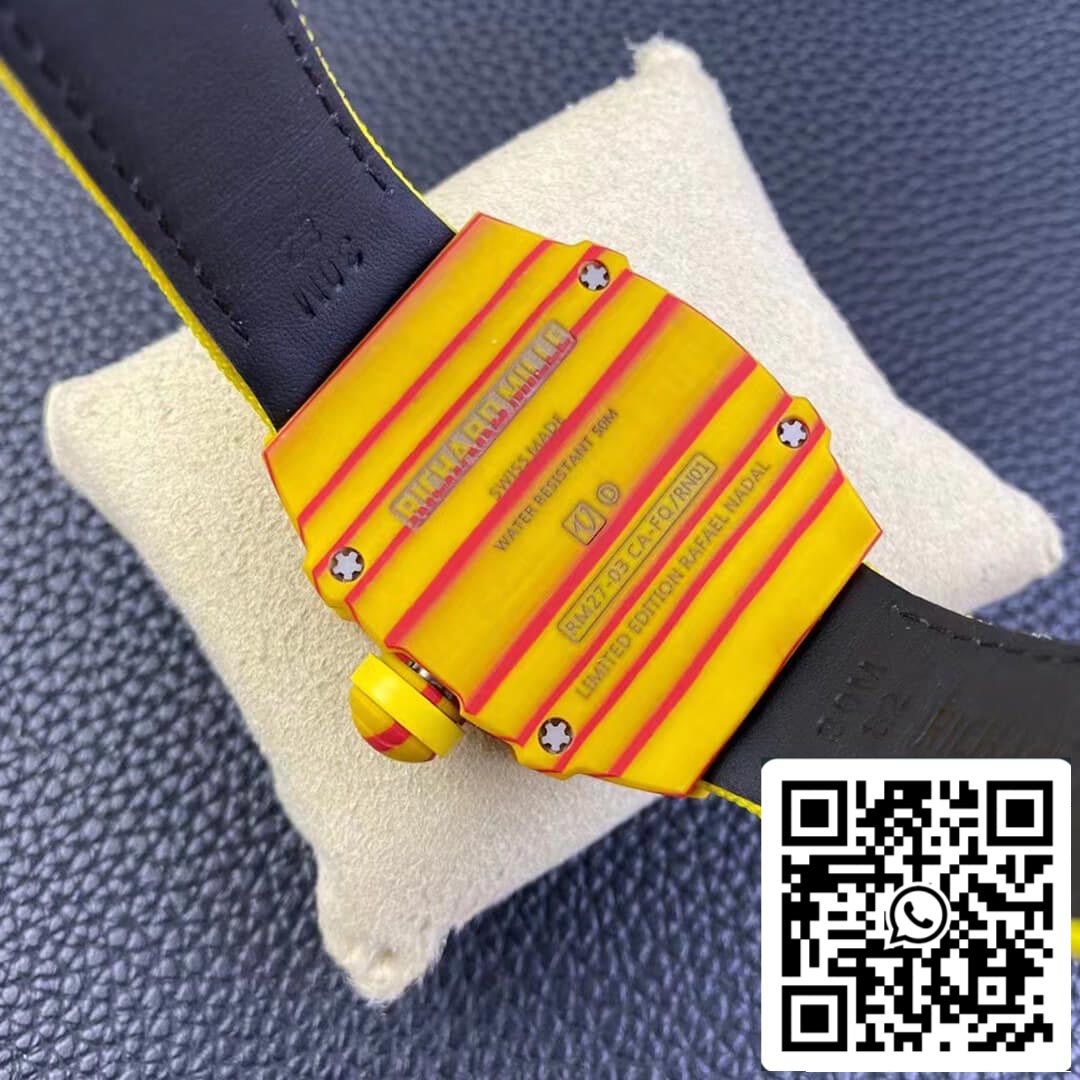 Richard Mille RM27-03 Rafael Nadal Tourbillon 1:1 Best Edition RM Fabbrica Yellow cinturino