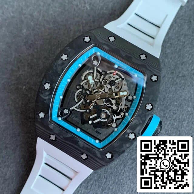 Cinturón de goma de fibra de carbono Richard Mille RM055 1:1 Best Edition KV Fabbrica V2