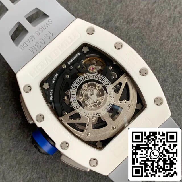 Richard Mille RM-011 1:1 Best Edition KV Fabbrica White Ceramic Case