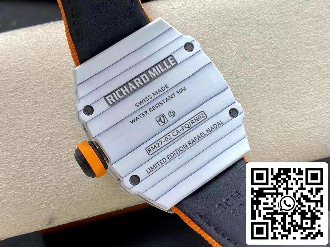 Richard Mille RM27-02 1:1 Best Edition RM Fabbrica Skeleton Tourbillon Orange cinturino