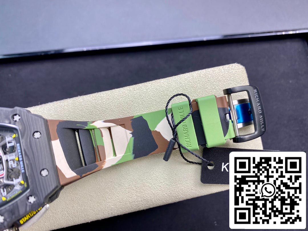 Richard Mille RM-011 1:1 Best Edition KV Fabbrica V2 Carbon Fiber Camo cinturino