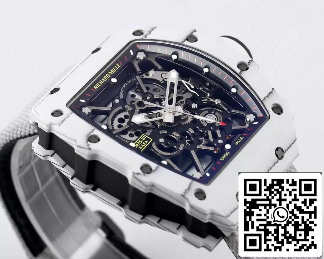 Richard Mille RM35-01 1:1 edizione migliore BBR Fabbrica Bianco fibra di carbonio Cassa