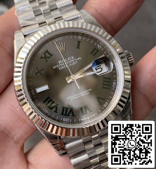 Rolex Datejust M126334-0022 41MM 1:1 edizione migliore VS Fabbrica quadrante verde