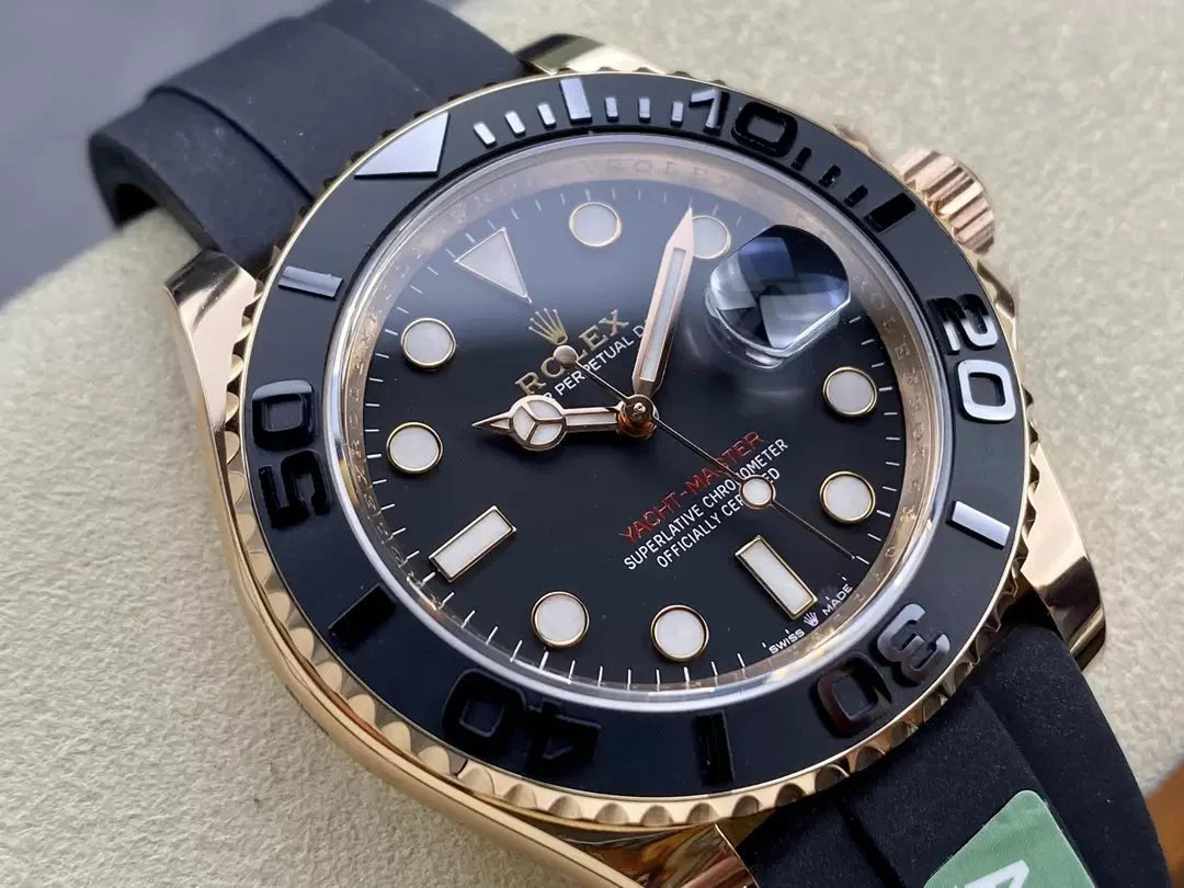 Rolex Yacht-Master 40 quadrante nero Rosa Oro  M126655-0002  1:1 edizione migliore AR Fabbrica Counterweight Versione
