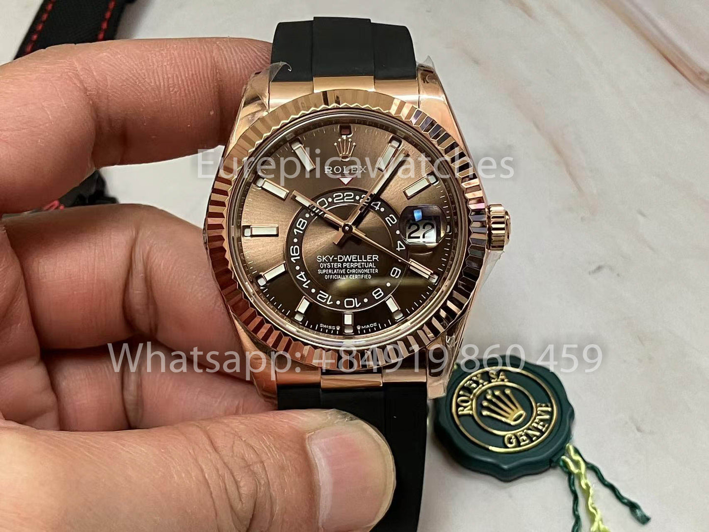 Rolex Oyster Perpetual Sky-Dweller M336239 Chocolate Dial Rose Gold 1:1 Best Clone ZF Fabbrica 190 gram