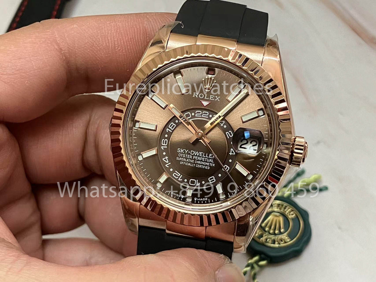 Rolex Oyster Perpetual Sky-Dweller M336239 Chocolate Dial Rose Gold 1:1 Best Clone ZF Fabbrica 190 gram