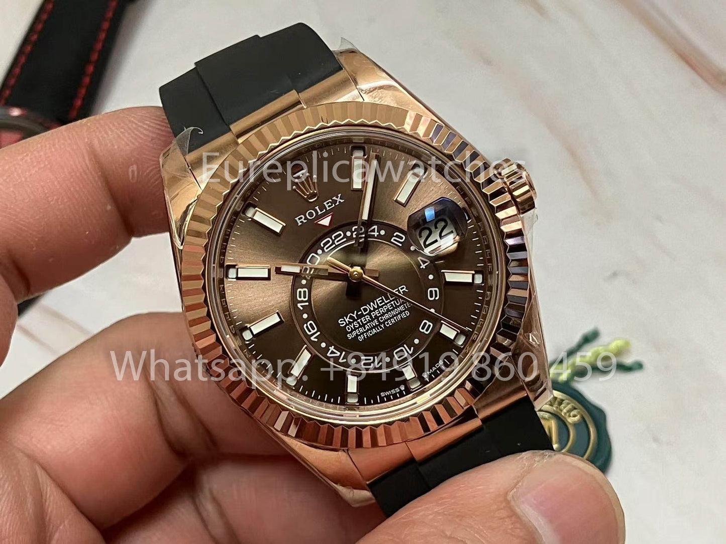 Rolex Oyster Perpetual Sky-Dweller M336239 Chocolate Dial Rose Gold 1:1 Best Clone ZF Fabbrica 190 gram