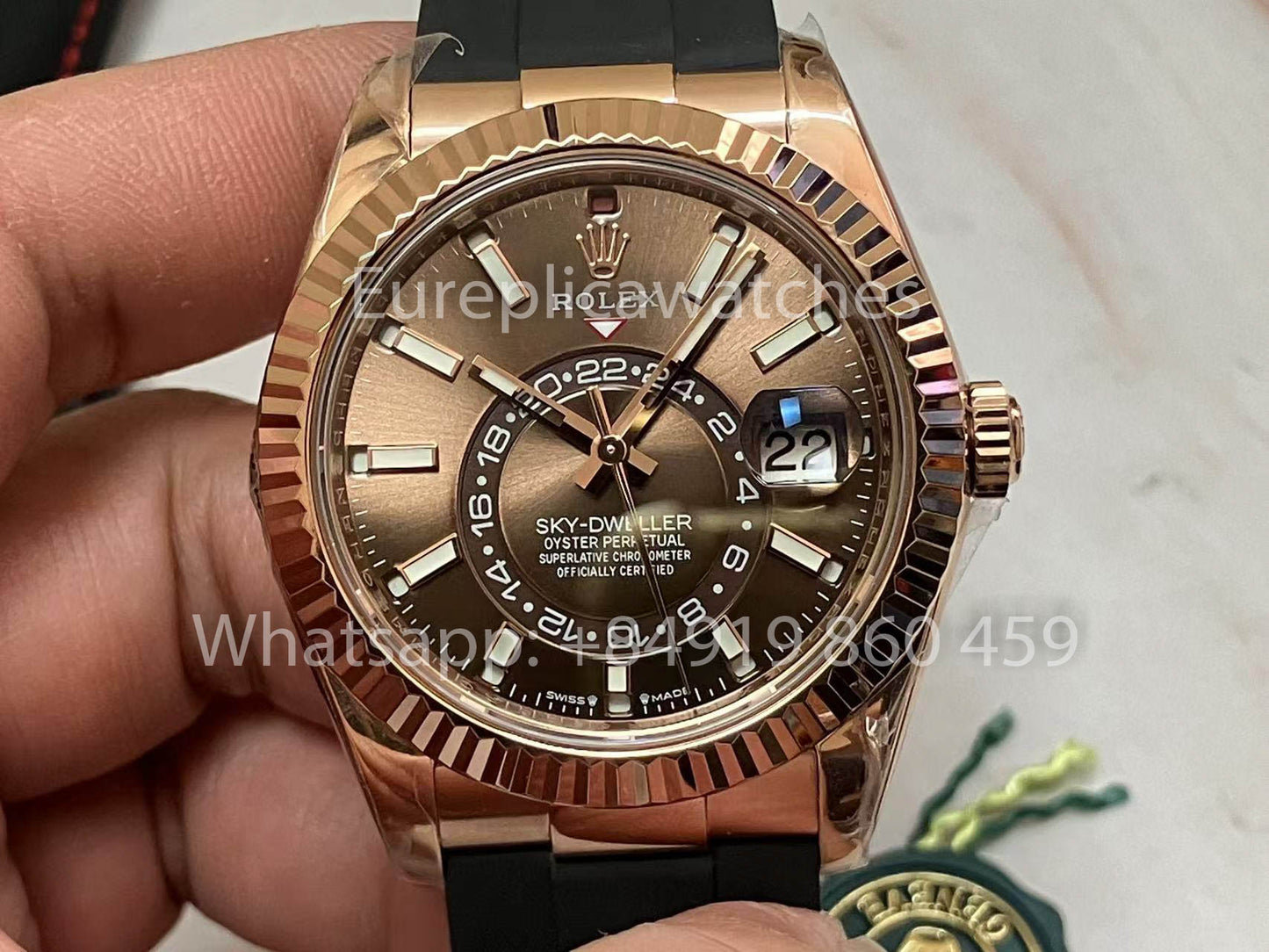 Rolex Oyster Perpetual Sky-Dweller M336239 Chocolate Dial Rose Gold 1:1 Best Clone ZF Fabbrica 190 gram