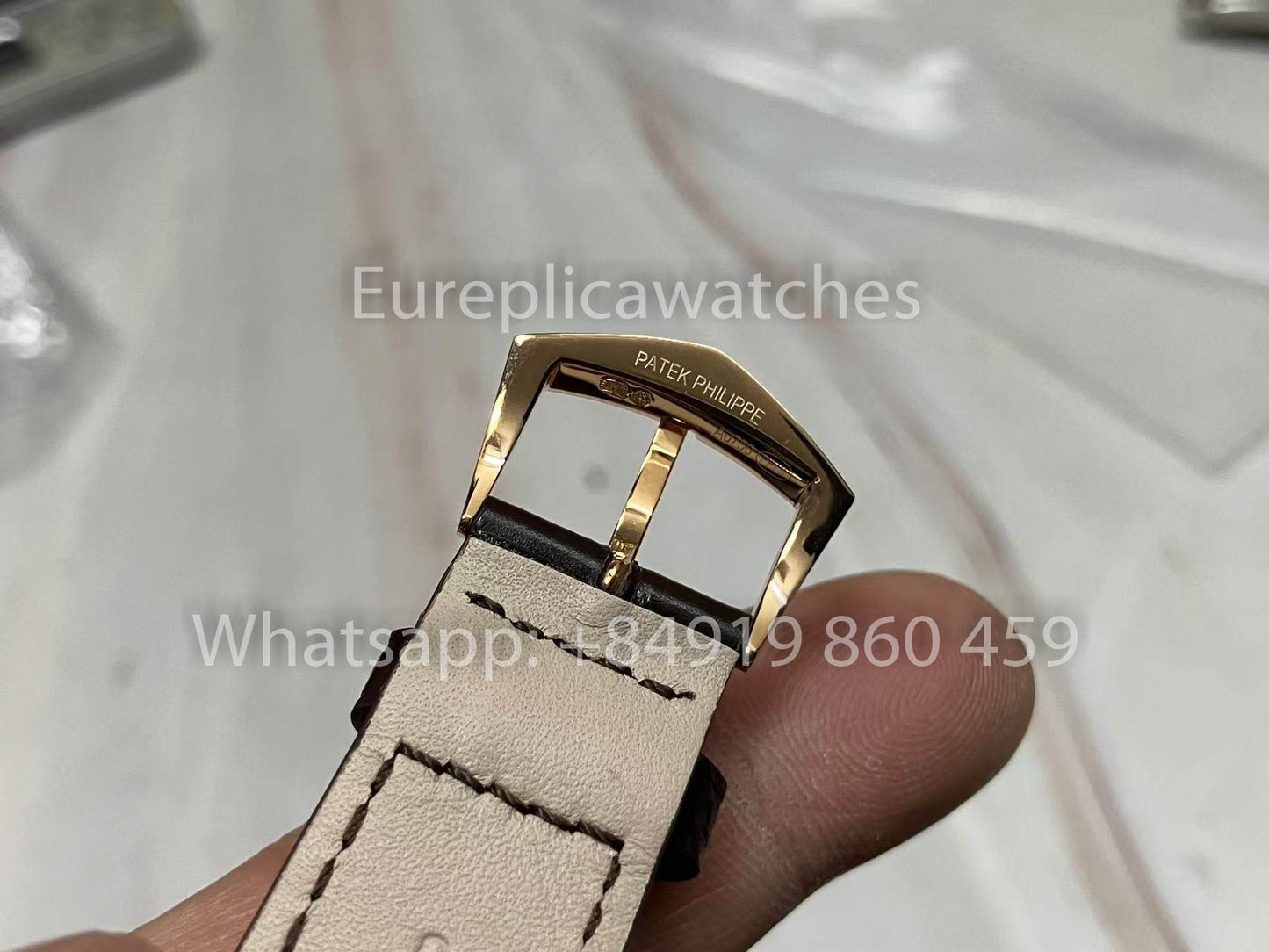 Patek Philippe Calatrava 5227G Rosa Oro 1:1 edizione migliore 3K Fabbrica Brown Pelle cinturino