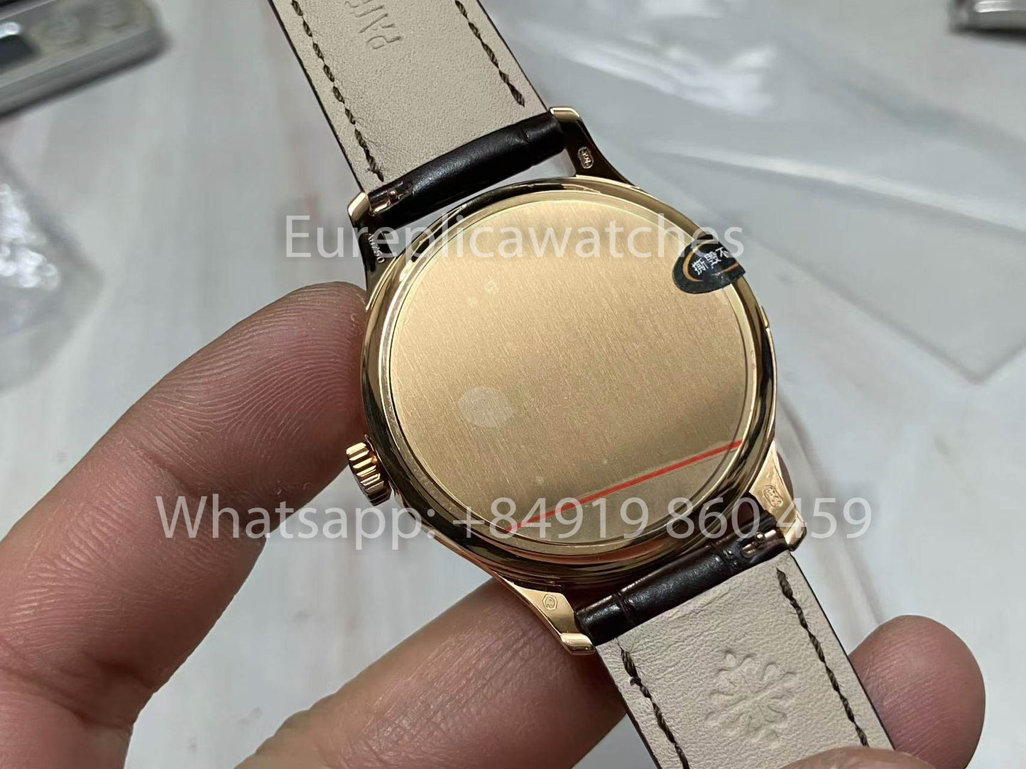Patek Philippe Calatrava 5227G Rosa Oro 1:1 edizione migliore 3K Fabbrica Brown Pelle cinturino