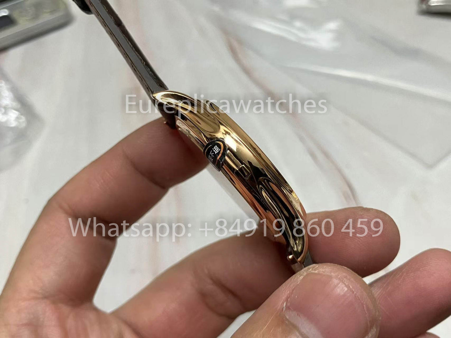 Patek Philippe Calatrava 5227G Rosa Oro 1:1 edizione migliore 3K Fabbrica Brown Pelle cinturino