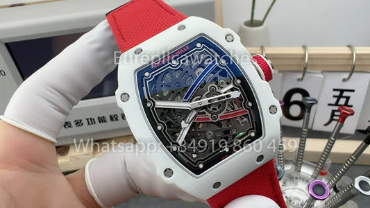 replica Richard Mille RM67-02 Charles Leclerc White Carbon NTPT 1:1 Best Clone V5 Newest Version