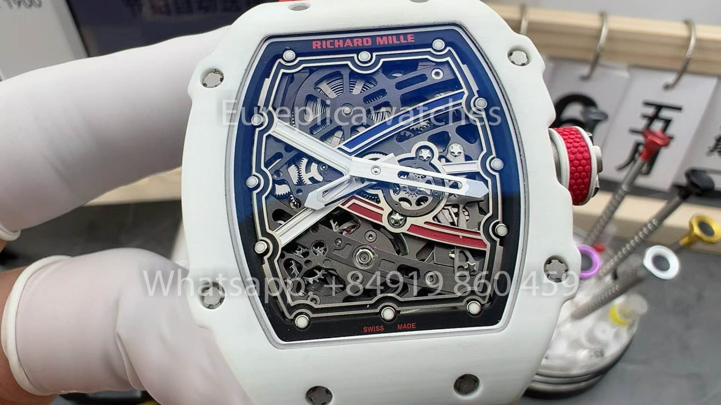 replica Richard Mille RM67-02 Charles Leclerc White Carbon NTPT 1:1 Best Clone V5 Newest Version