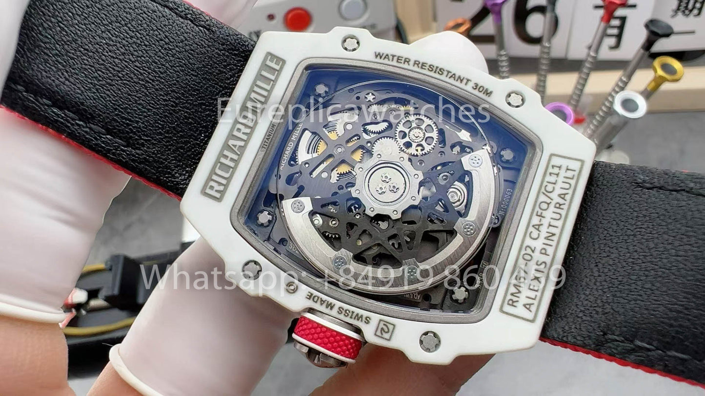 replica Richard Mille RM67-02 Charles Leclerc White Carbon NTPT 1:1 Best Clone V5 Newest Version