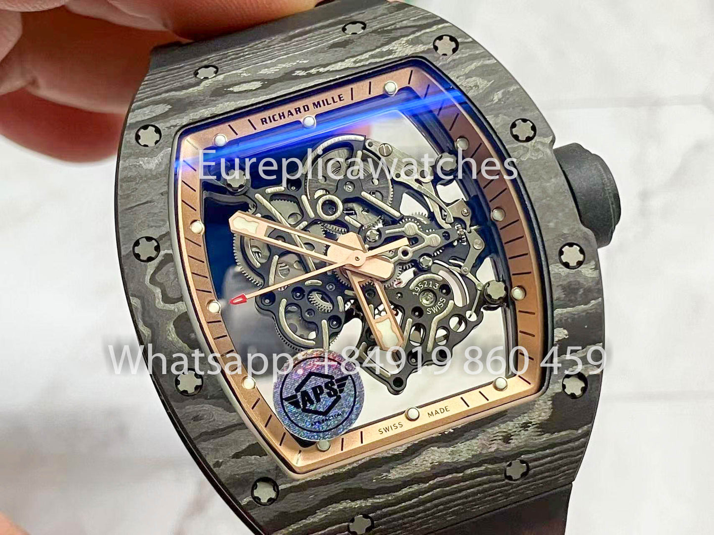 RICHARD MILLE RM055 fibra di carbonio Cassa 1:1 Best Clone APS Fabbrica Bronze quadrante