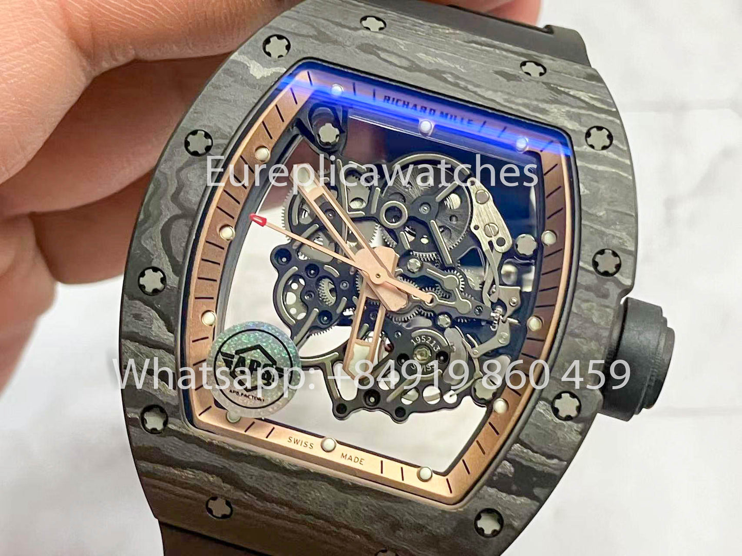 RICHARD MILLE RM055 fibra di carbonio Cassa 1:1 Best Clone APS Fabbrica Bronze quadrante