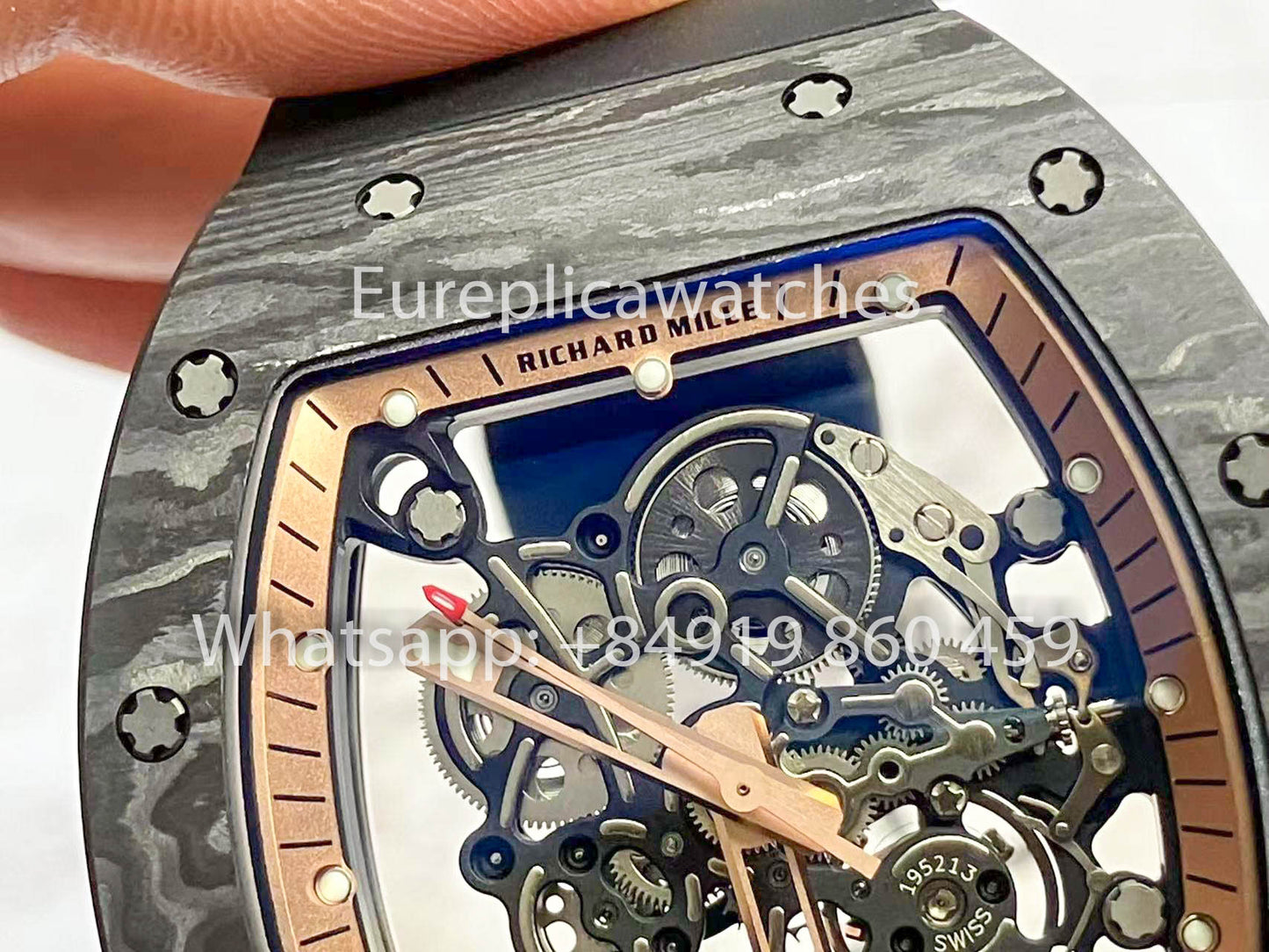 RICHARD MILLE RM055 fibra di carbonio Cassa 1:1 Best Clone APS Fabbrica Bronze quadrante