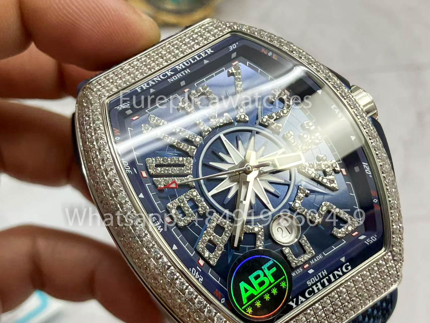 Franck Muller Mens Collection V45 SC DT Yachting 1:1 Best Edition ZF Fabbrica Blue Dial Swiss ETA9015