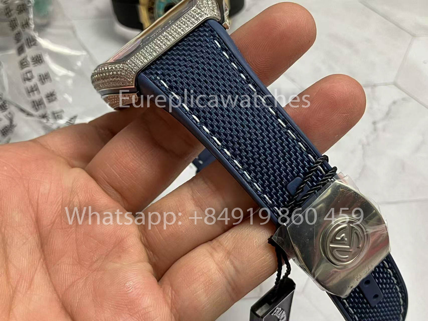 Franck Muller Mens Collection V45 SC DT Yachting 1:1 Best Edition ZF Fabbrica Blue Dial Swiss ETA9015