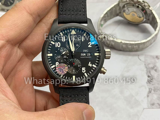 IWC Pilot IW389101 1:1 Best Edition ZF Fabbrica Ceramics Black Dial