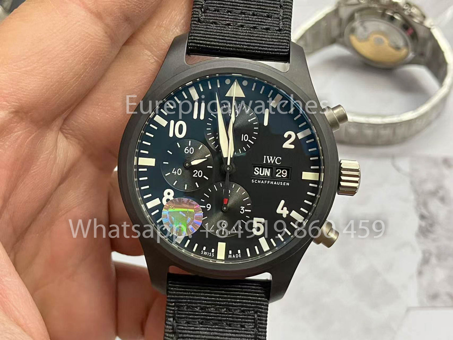 IWC Pilot IW389101 1:1 Best Edition ZF Fabbrica Ceramics Black Dial