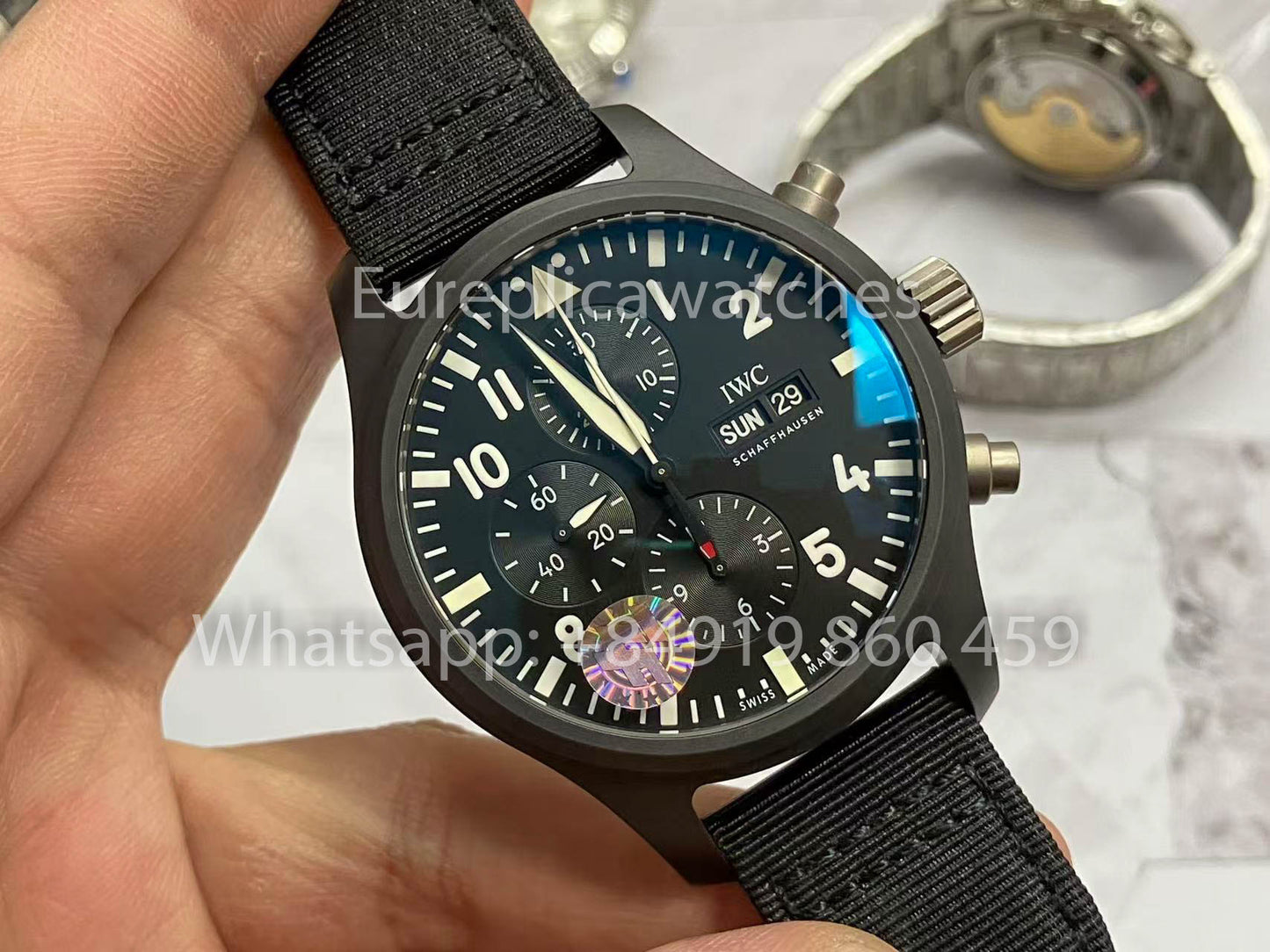 IWC Pilot IW389101 1:1 Best Edition ZF Fabbrica Ceramics Black Dial