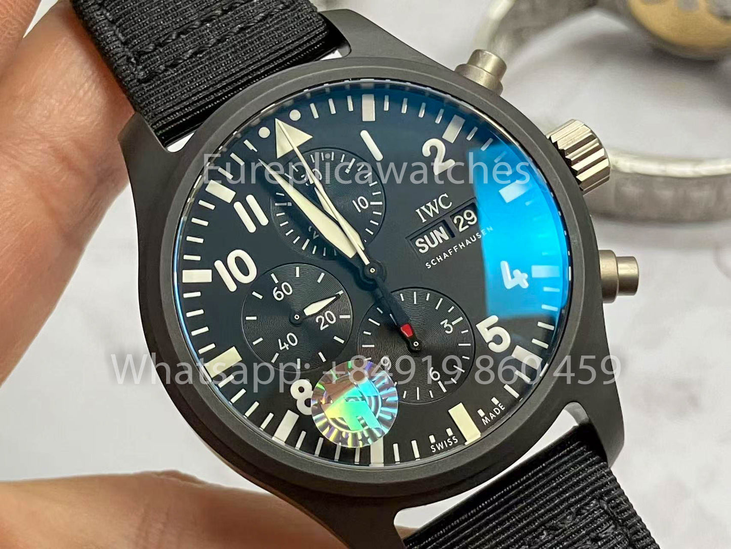IWC Pilot IW389101 1:1 Best Edition ZF Fabbrica Ceramics Black Dial
