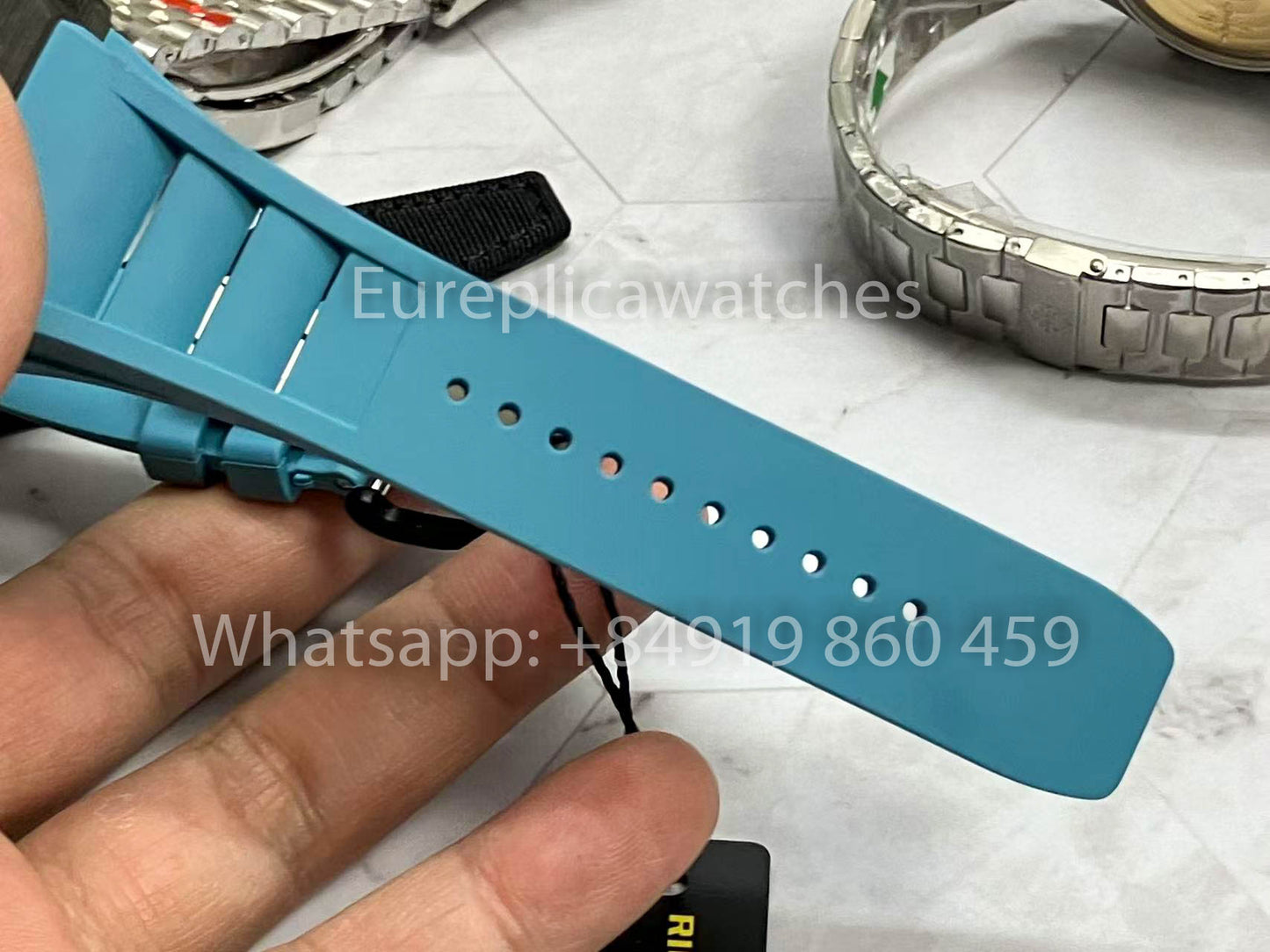 Richard Mille RM035-02 1:1 Best Clone R7 Fabbrica NTPT Carbon Case Blue cinturino