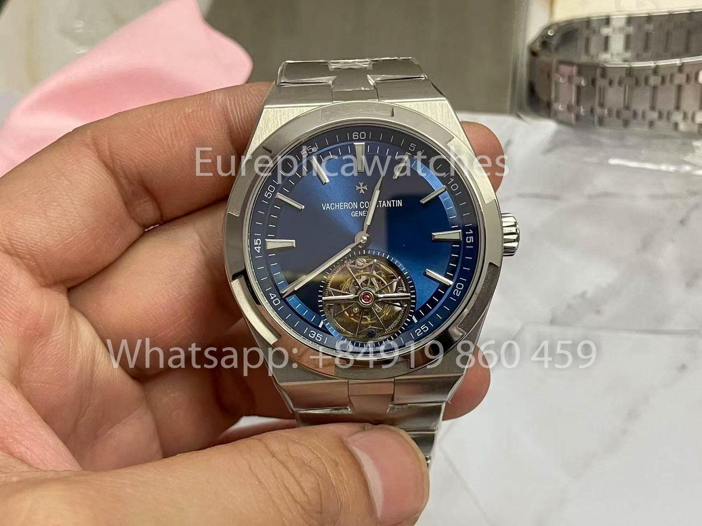 Vacheron Constantin Overseas Tourbillon 6000V/110A-B544 1:1 edizione migliore BBR Fabbrica quadrante blu