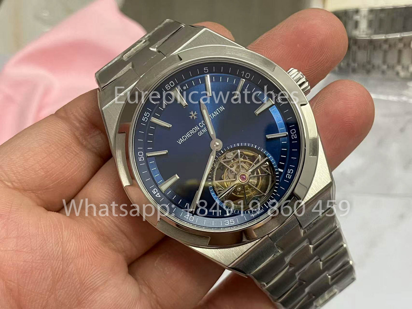 Vacheron Constantin Overseas Tourbillon 6000V/110A-B544 1:1 edizione migliore BBR Fabbrica quadrante blu