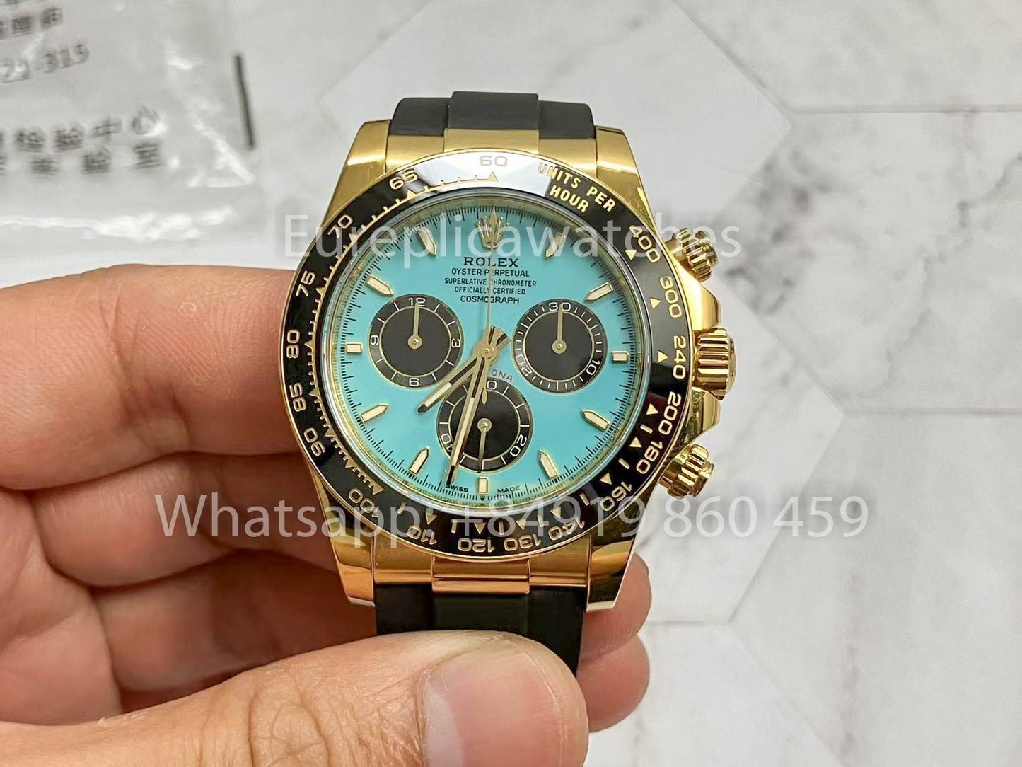 Rolex Daytona 126518LN Turquoise Blue versione migliore 1:1 Custom gold 18k