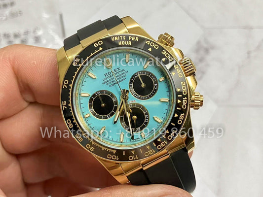 Rolex Daytona 126518LN Turquoise Blue versione migliore 1:1 Custom gold 18k