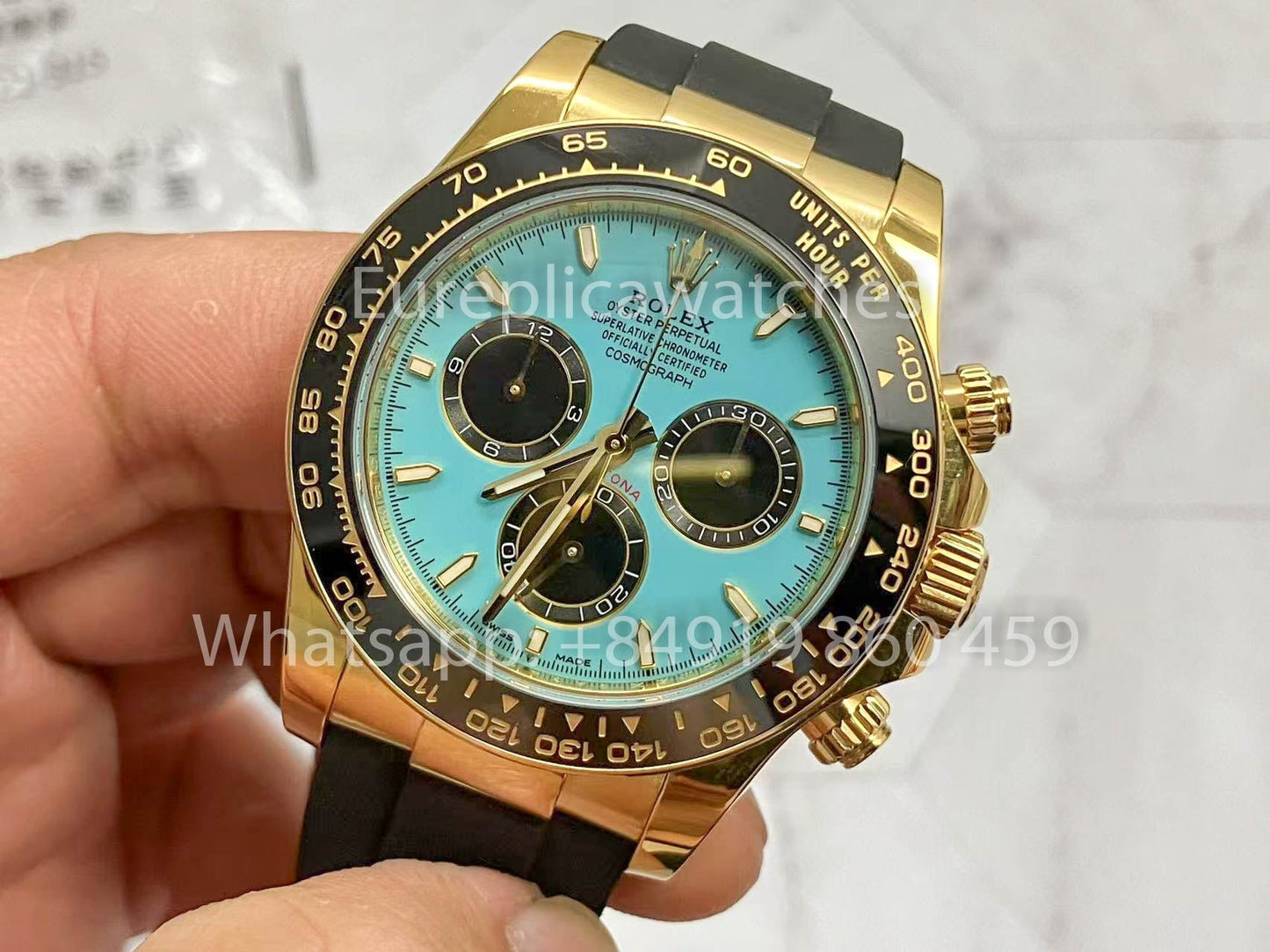 Rolex Daytona 126518LN Turquoise Blue versione migliore 1:1 Custom gold 18k