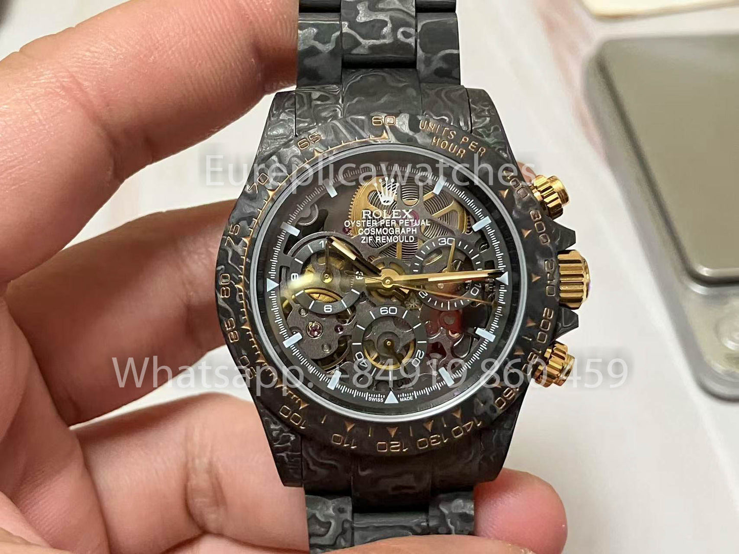 Rolex Daytona Carbonio Shadow em Ouro ZIF REMOULD 1:1 Melhor Clone Relógio Personalizado