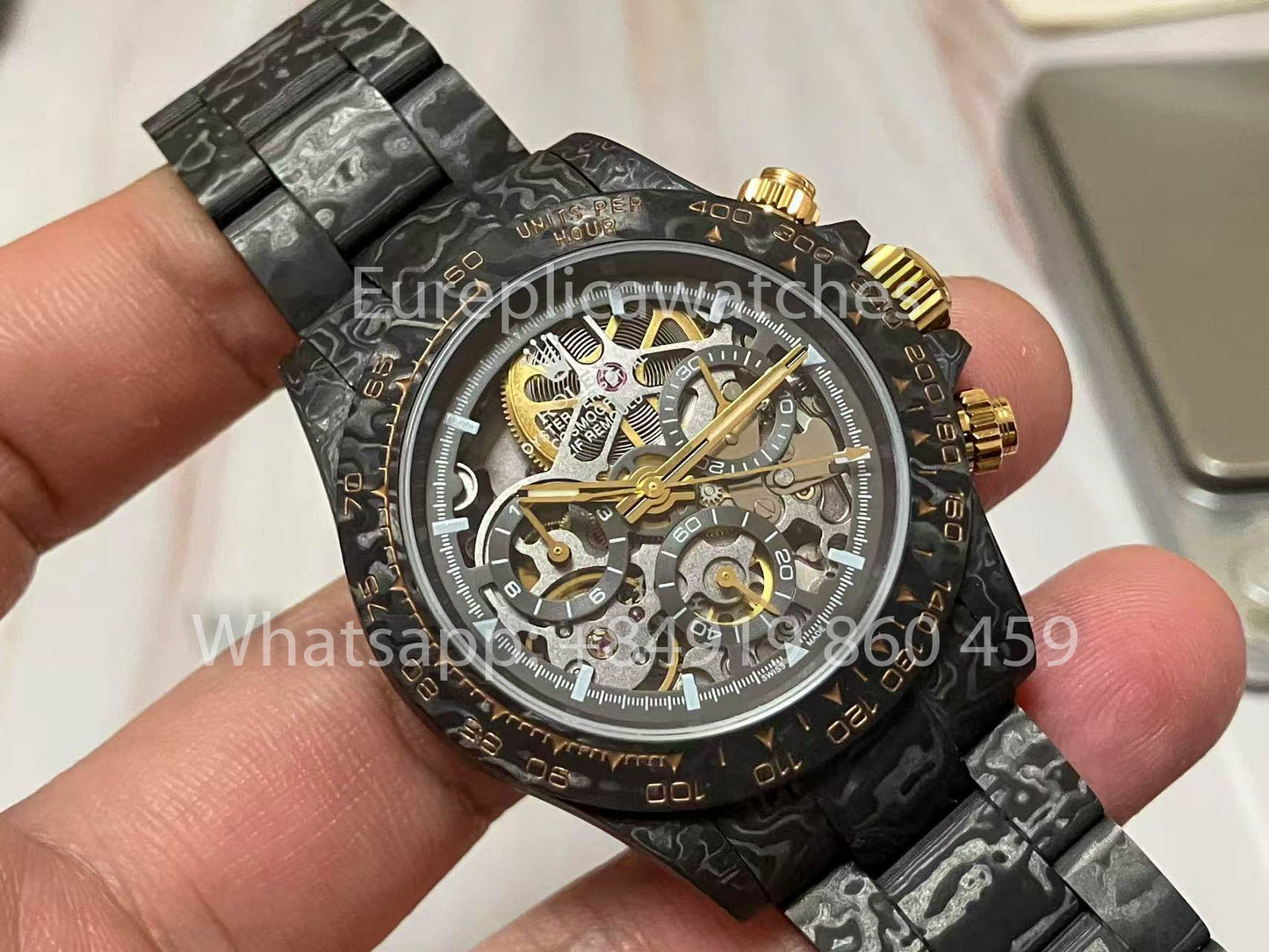 Rolex Daytona Carbonio Shadow em Ouro ZIF REMOULD 1:1 Melhor Clone Relógio Personalizado