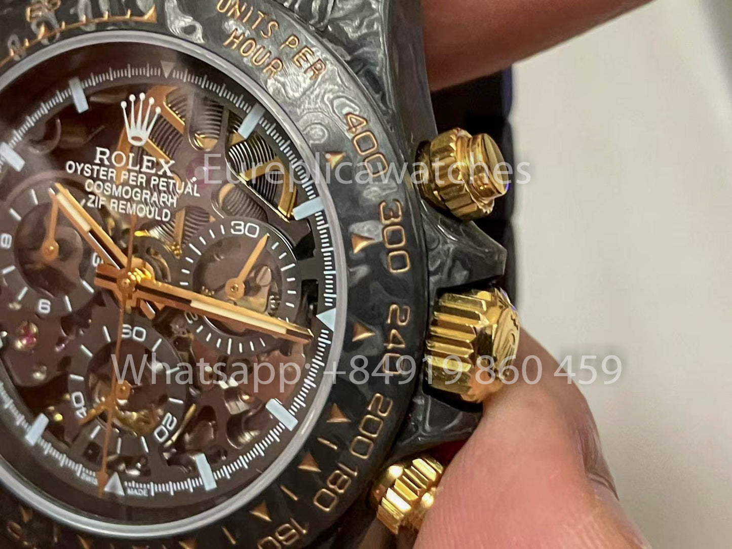 Rolex Daytona Carbonio Shadow em Ouro ZIF REMOULD 1:1 Melhor Clone Relógio Personalizado