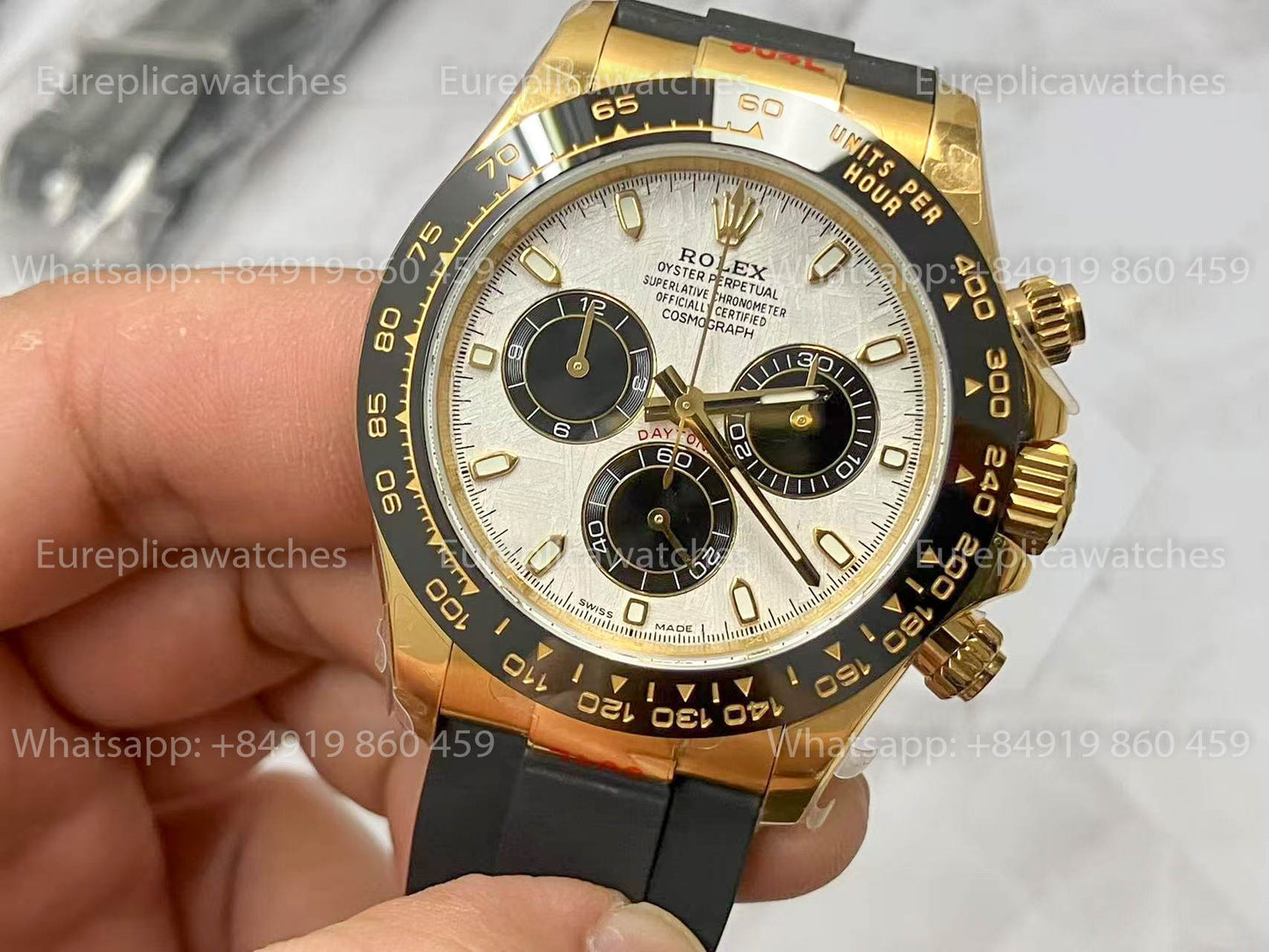 Rolex Daytona Yellow Gold Meteorite 126518LN versão melhor 1:1 QF Fabbrica Oysterflex cinturino