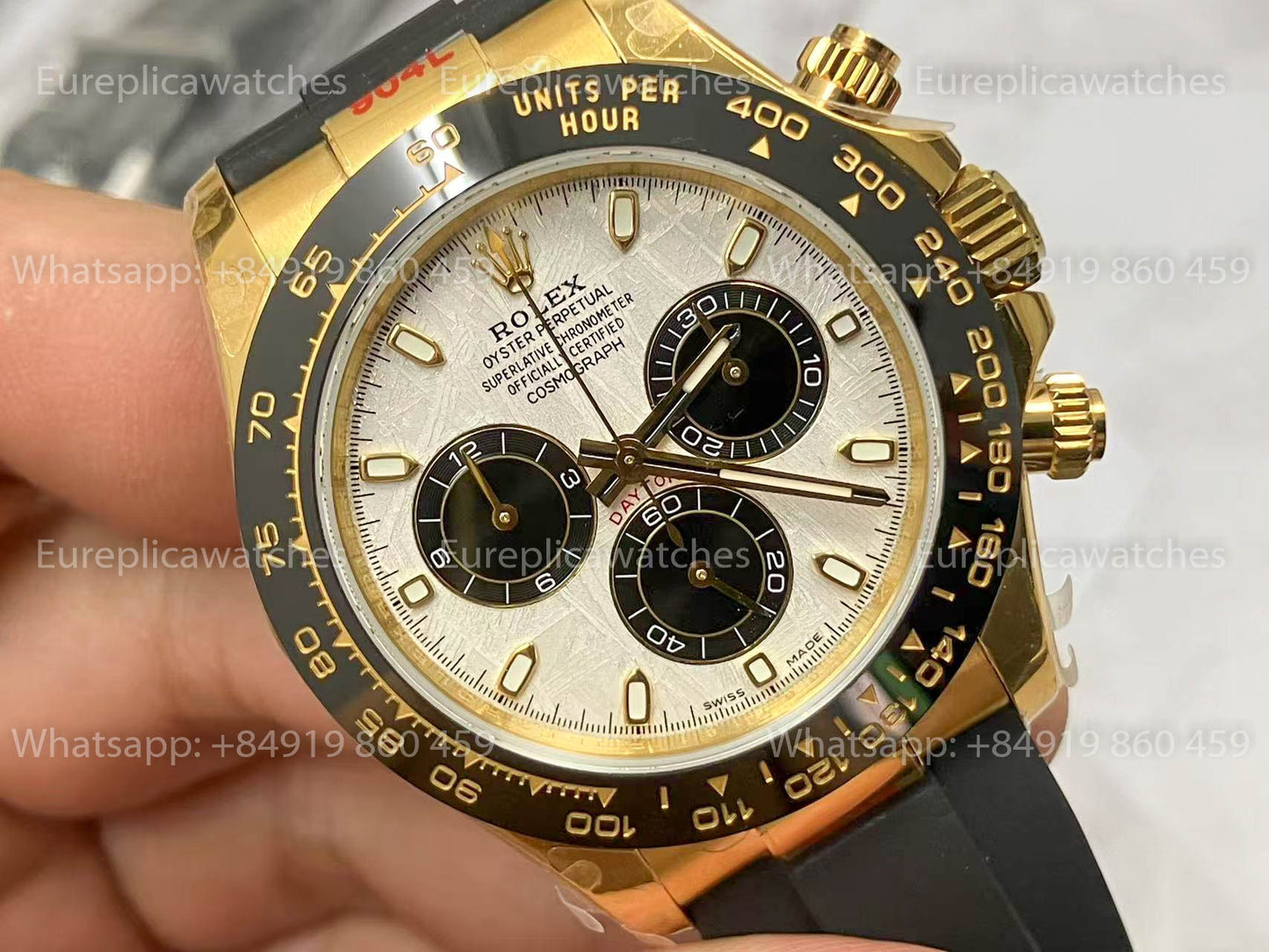 Rolex Daytona Yellow Gold Meteorite 126518LN versão melhor 1:1 QF Fabbrica Oysterflex cinturino