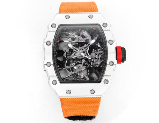 Richard Mille RM27-02 versione migliore 1:1 RM Fabbrica Skeleton Tourbillon Orange cinturino