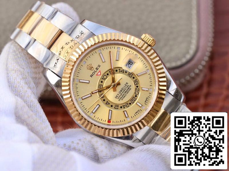 Rolex SKY-DWELLER 326938-72418 Melhor Edição 1:1 Melhor Fabrica Mostrador Dourado