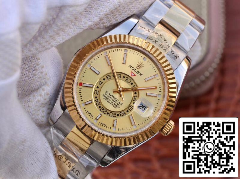 Rolex SKY-DWELLER 326938-72418 Melhor Edição 1:1 Melhor Fabrica Mostrador Dourado