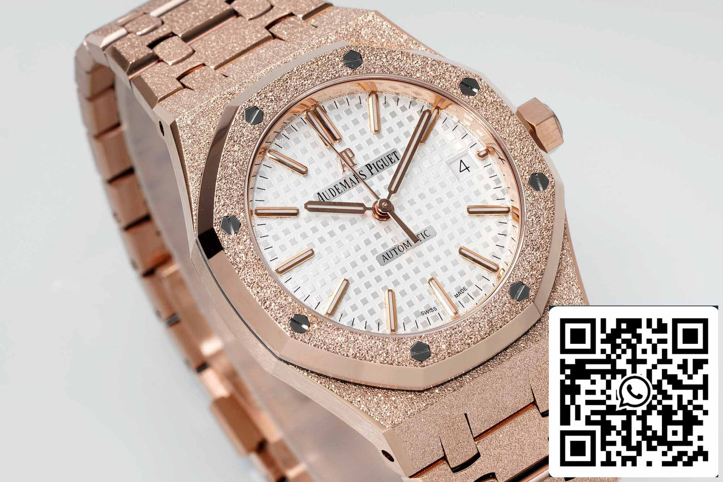 Audemars Piguet 15454 Frost Gold 1:1 best edition White dial Rose gold