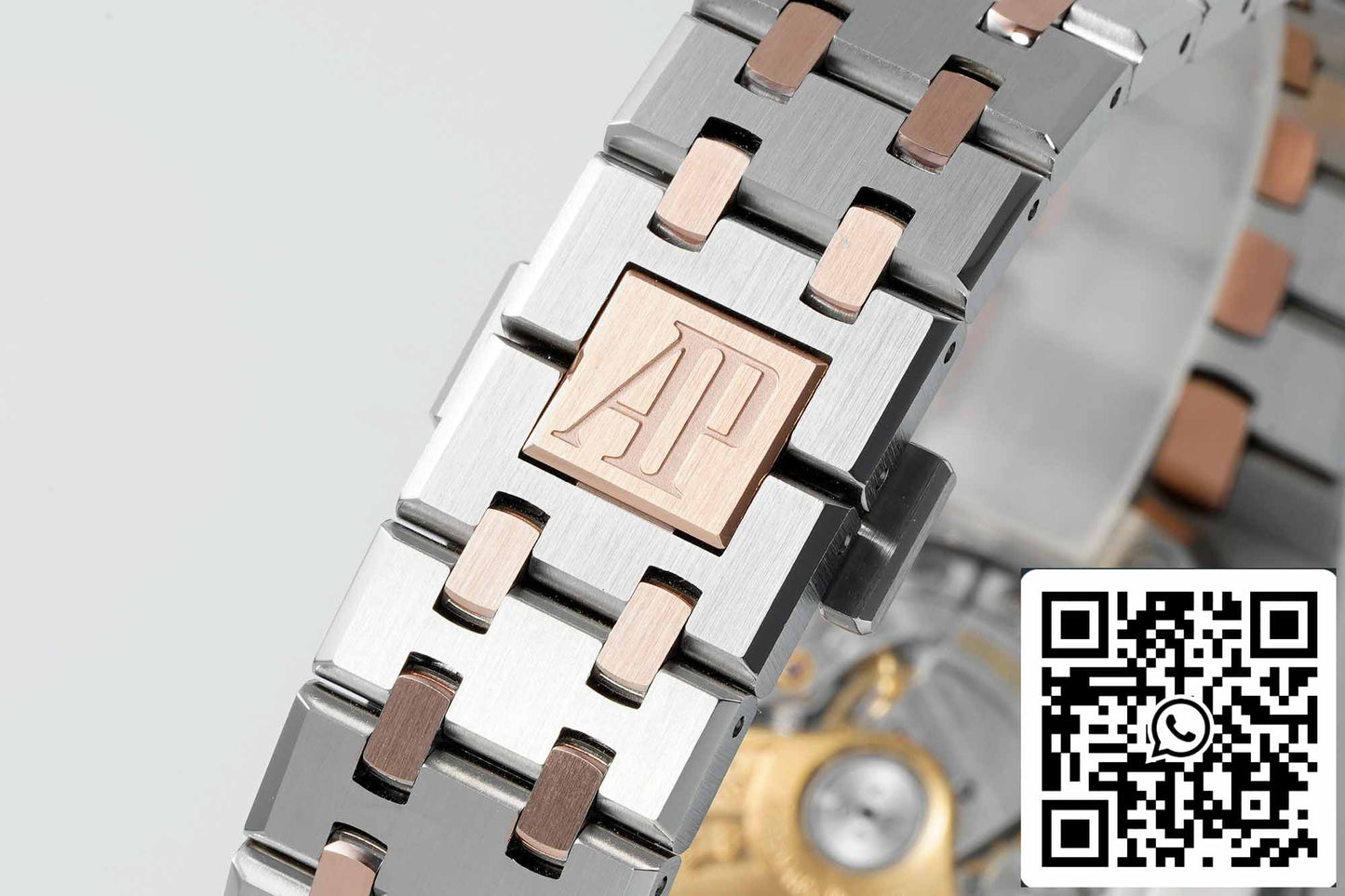 Audemars Piguet Royal Oak 15450SR.OO.1256SR.01 APS Fabbrica 1:1 edizione migliore V3 quadrante bianco Rosa Oro and Acciaio