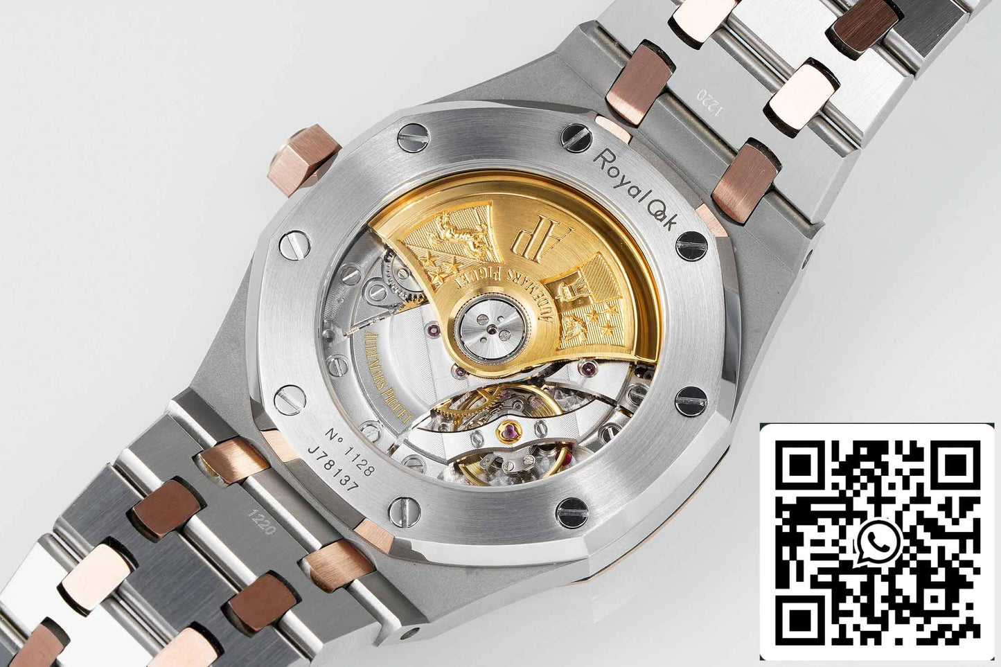 Audemars Piguet Royal Oak 15450SR.OO.1256SR.01 APS Fabbrica 1:1 edizione migliore V3 quadrante bianco Rosa Oro and Acciaio