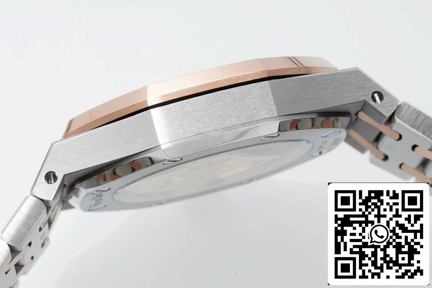 Audemars Piguet Royal Oak 15450SR.OO.1256SR.01 APS Fabbrica 1:1 edizione migliore V3 quadrante bianco Rosa Oro and Acciaio