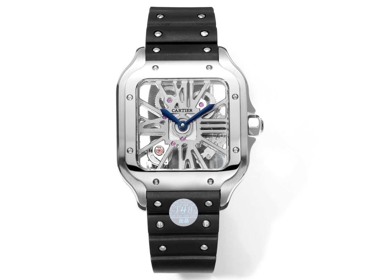 Cartier Santos Skeleton 40mm THB Fabbrica 1:1 Best Edition Caja blanca y cinturón negro
