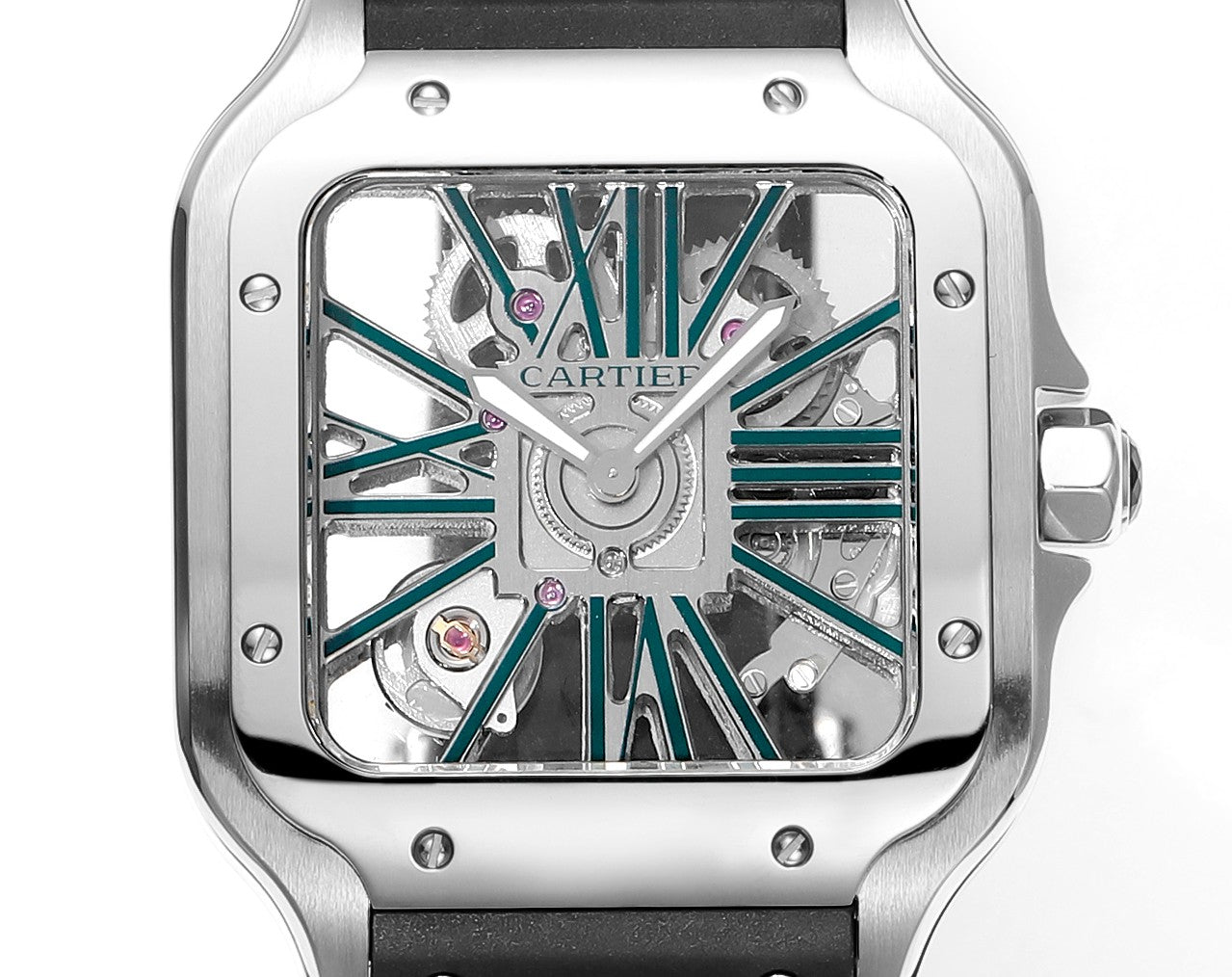 Cartier Santos Skeleton 40mm THB Fabbrica 1:1 Best Edition Caja blanca y cinturón negro