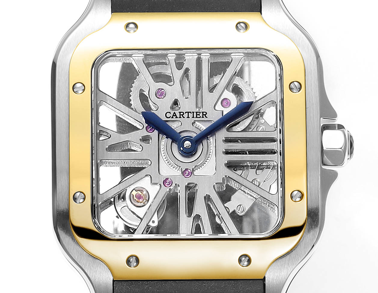 Cartier Santos Skeleton 40 mm THB Fabbrica 1:1 Best Edition Bisel dorado y caja blanca