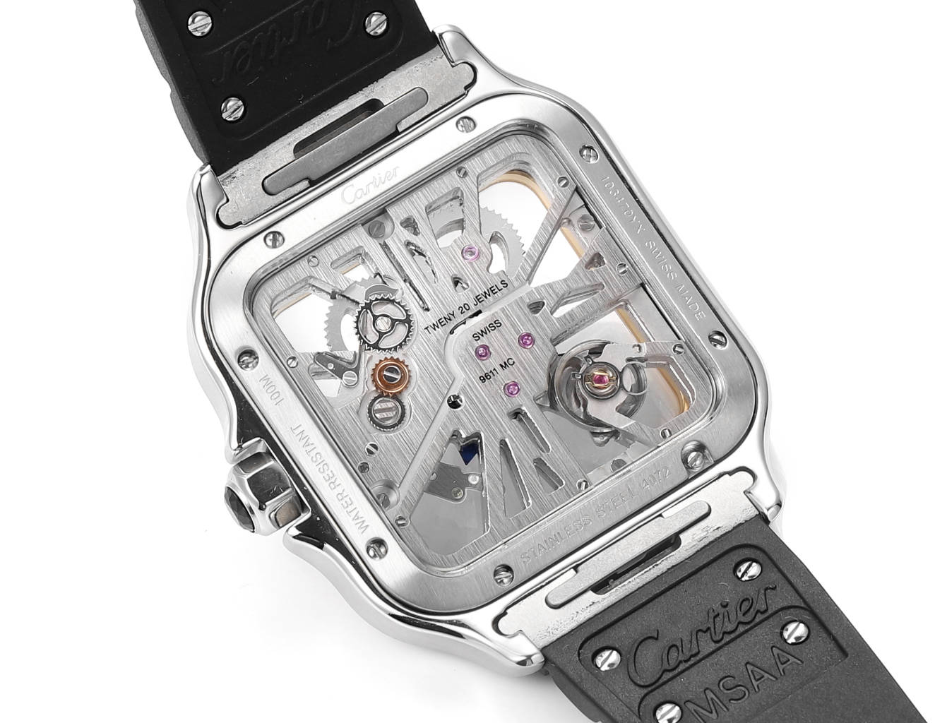Cartier Santos Skeleton 40 mm THB Fabbrica 1:1 Best Edition Bisel dorado y caja blanca
