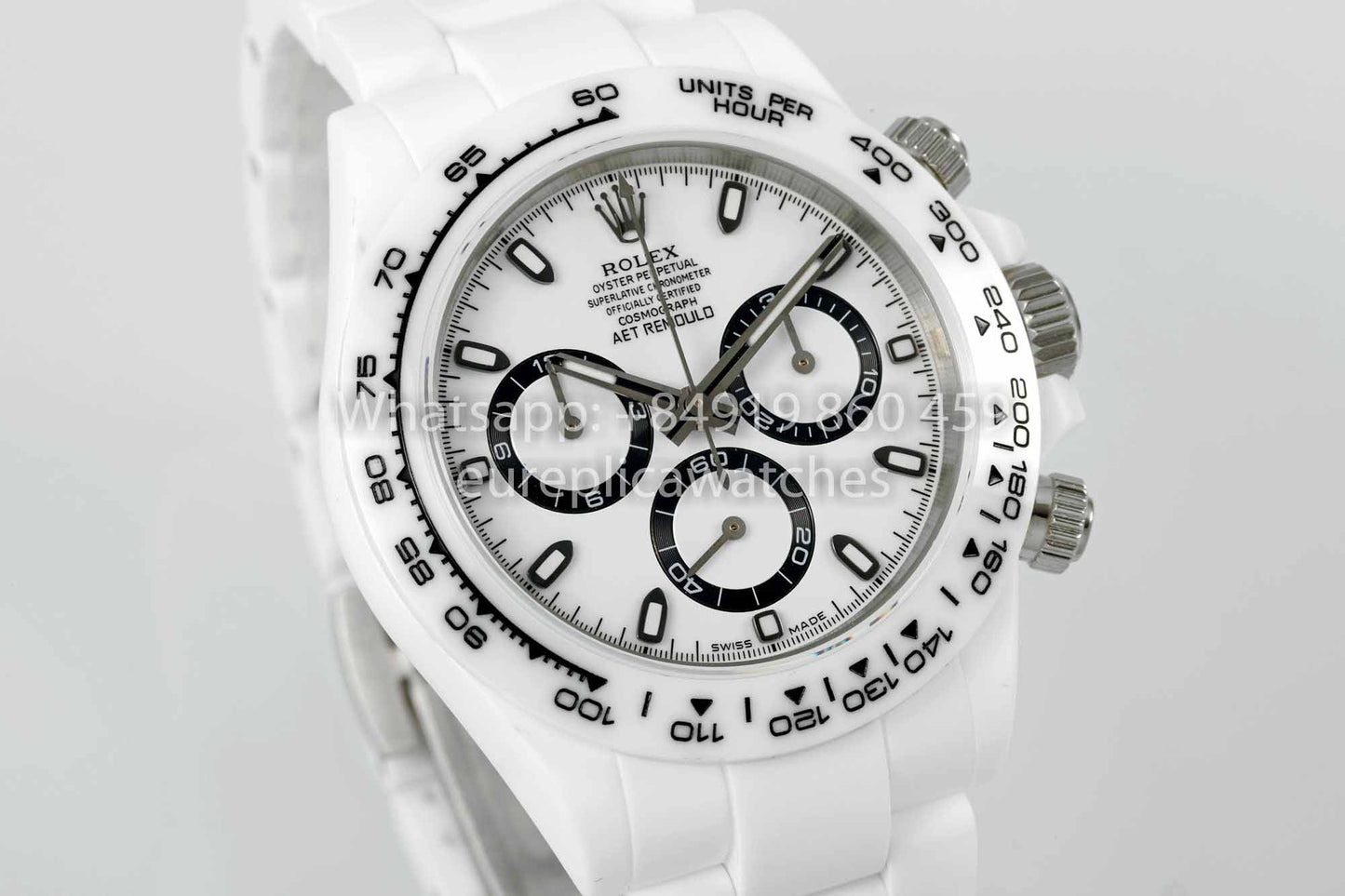 AET REMOULD Rolex Daytona personalizado Caja de cerámica blanca Esfera blanca 1:1 Mejor clon N6F Fabbrica